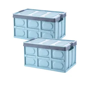 Plastic Lidded Storage Bins 30L Collapsible Storage Box Crates Foldable Plastic Containers with Lids Opp Bag Customized CLASSIC