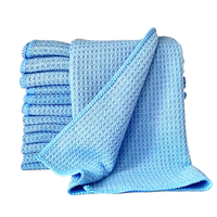 Nouvelle serviette de cuisine en microfibre gaufrée 40x40cm, 380gsm, absorbante, séchage rapide, multi-usages pour le nettoyage des vaisselles et des verres