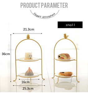 European Decorative Gold Silver 3 Tiers Cake Stand <strong>Dessert</strong> Serving <strong>Tray</strong> With Bowknot Handle for Party Restaurant Hotel Wedding - Product Image 4