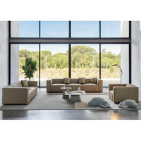 Canapé modulaire 2 places tendance, style contemporain, canapé d'hôtel, ensemble de canapés en cuir sectionnels pour hall d'hôtel
