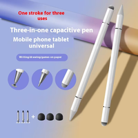 Stylet Capacitif Universel 3-en-1 pour Dessin et Écriture, Stylet Tactile en Métal pour Écran, Crayon Stylus pour Ordinateur Portable