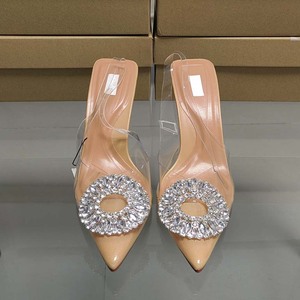 Dropshipping productos 2024 Sandalias de tacón alto puntiagudas para mujer, sandalias transparentes con diamantes de imitación sexy para mujer, sandalias para mujer - Product Image 2