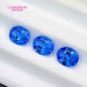 Cadermay Lab Created Cobalt Spinel Oval Loose Stone Blue For Jewelry Making - Product Image 1