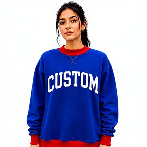 Service OEM ODM, logo personnalisé, couleur personnalisée, sweat-shirt d'hiver pour femmes, mélange coton/polyester, pull oversize à col montant - Product Image 1