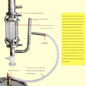 Distillateur automatique sous vide multifonction en acier inoxydable de 6 à 98 L pour la fabrication d'huiles essentielles, d'hydrolats et d'eau florale - Product Image 2
