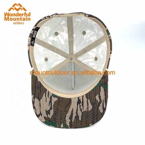 Gorro de algodón personalizado con 5 paneles, gorra de camuflaje en blanco con Parche de goma, parche de cuero bordado - Product Image 6