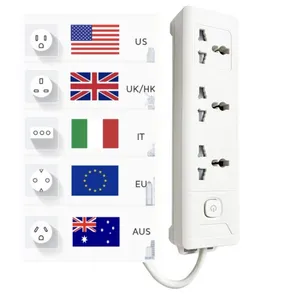 Britischer Standard Plug-in 3-Wege-Steckdosen Europäisch-amerikanischer Standard Plug-In Internat ional Universal Power Strip Verlängerung kabel