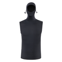 DIVESTAR Custom 2mm 3mm Neoprene Super Stretch Thermal Lining Sleeveless Black Hoodie Waterproof Front Logo Surfing Wetsuit Top.