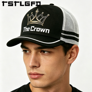 Gorra Trucker de Lona Estructurada de 5 Paneles con Logotipo Personalizado, Venta al por Mayor, Bordada, con Visera de Malla y Cierre Snapback de Una Sola Fila - Product Image 2