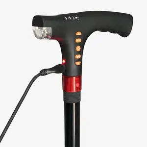2019年ベストセラー LED折りたたみ式歩行杖 スマート歩行杖 FMラジオとSOSアラーム付き - Product Image 4