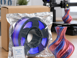 Filamento PLA de Seda de 1.75mm, Degradado Tricolor Arcoíris, Filamento para Impresora 3D con Acabado Mate y Sedoso para Bambu Lab Creality - Product Image 4