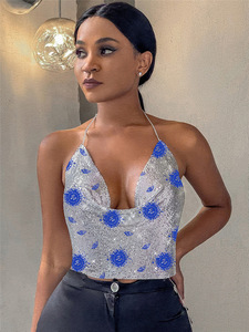 Top Corto de Verano con Lentejuelas Metálicas para Mujer, Sexy, Brillante, Textura Metálica, Tirantes, Espalda Descubierta, Bralette, Camisola - Product Image 6