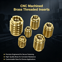 M2.5 Threaded Sleeve CNC Lathe Turned Custom Brass Steel Metric Thread Inserts Customizable Size Precision Tolerance +/-0.002mm