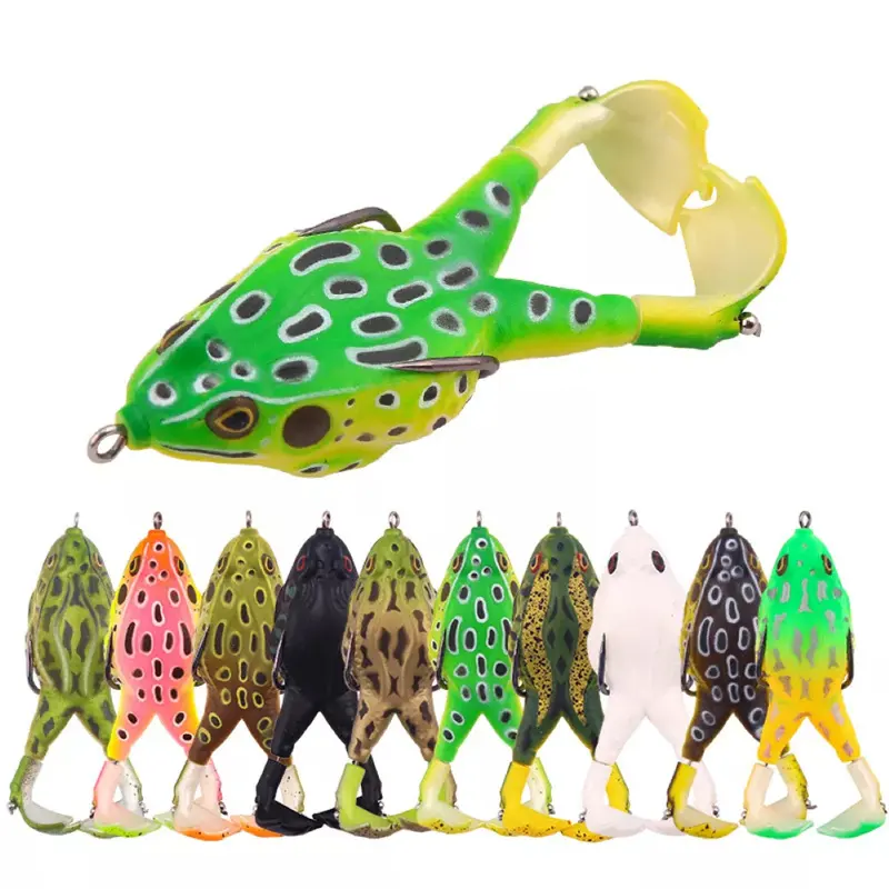 Frog Type Fishing Lure Propeller Foot Flippers Artificial Bait 9Cm/13.7G Floating Bionic Soft Lure Carp Fishing Wobblers