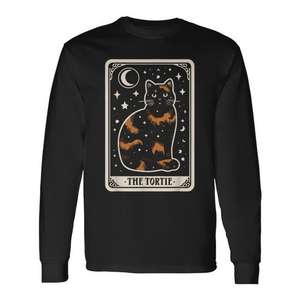 Camiseta de manga larga The Tortie Tortoiseshell Cat, color negro, unisex, talla para adultos M L XL XXL - Product Image 1