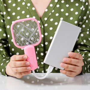 Small Electric <b>Mosquito</b> <b>Killer</b> 5 Layer Security Net Compact Portable USB Interface Electric Fly Swatter for Home Outdoor Camping - Product Image 2