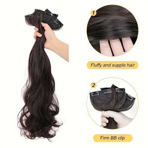 Extensions de cheveux à clipser ondulées naturelles, volume bouclé avec clips <span class=keywords><strong>BB</strong></span> invisibles et discrets, complément léger pour tous types de cheveux - Product Image 5