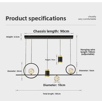 Lampes suspendues LED linéaires JACKSUN pour îlot de cuisine, 100 cm, à intensité variable, en fer noir/blanc, lustres pour salle à manger, bar, table