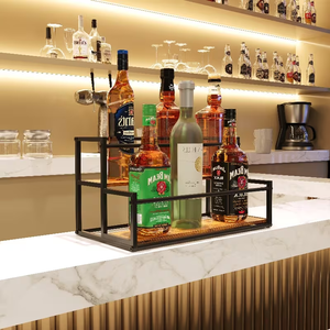 Espositore <span class=keywords><strong>per</strong></span> Bottiglie di Liquori a 2 <span class=keywords><strong>Ripiani</strong></span>, Portabottiglie da Bar, Supporto <span class=keywords><strong>per</strong></span> Vino e Whisky, Organizzatore <span class=keywords><strong>per</strong></span> Bancone <span class=keywords><strong>Cucina</strong></span> - Product Image 5