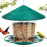 Mangeoire à oiseaux QbellPet anti-écureuil, boîte ronde en plastique, gamelles et mangeoires pour animaux de compagnie, mangeoire en plastique pour petits oiseaux