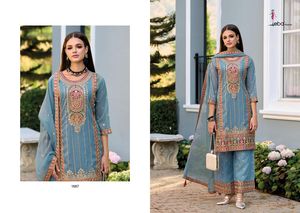 ชุดเดรสซาลวาร์คอเมซผ้าโปร่งบางดีไซน์ทันสมัยหรูหราสำหรับเทศกาล Salwar Kameez - Product Image 5