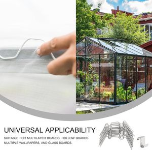 Lot de 50 pièces pour réparation de serre, comprenant 25 clips de fixation de panneaux de type W de 95 mm et 25 clips de fixation de panneaux de type Z, clips de vitrage de serre en acier inoxydable - Product Image 6