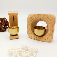 Cloche à vent moderne en laiton, style japonais, en bois massif, pour réfrigérateur, accessoires de décoration intérieure, artisanat, cadeau en métal