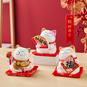 Décoration d'intérieur en gros, style <span class=keywords><strong>japonais</strong></span>, <span class=keywords><strong>chat</strong></span> porte-bonheur en céramique, <span class=keywords><strong>tirelire</strong></span> en céramique - Product Image 4