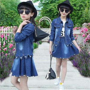 Coreano 2pcs dei <span class=keywords><strong>jeans</strong></span> insieme del pannello esterno dei capretti dei bambini vestiti delle ragazze vestiti 6-12 anni - Product Image 2