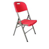 Chaises pliantes en plastique moulé par soufflage en métal au design moderne pour la maison Salle à manger Conférence Cantines Réception Expositions Salles de location