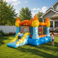 Château gonflable classique NOCO sur le thème du cœur et de l'amour, pour une utilisation à domicile, avec installation facile pour deux enfants