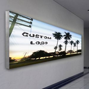 Profil en aluminium Ultra mince haute luminosité rétro-éclairé Led boîte à lumière 32 "rétro-éclairé Led ovale signe boîte à lumière boîte à lumière <span class=keywords><strong>sur</strong></span> le mur - Product Image 1