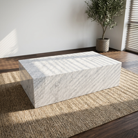 Table basse en marbre blanc de Carrare, meuble en pierre naturelle, table d'appoint pour canapé, décoration moderne pour la maison, sur mesure, Newstar