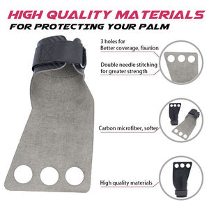 Gym Exercice Fitness Gant d'haltérophilie 3 trous Poignées Logo personnalisé Haltérophilie Gymnastique Poignées en carbone - Product Image 5