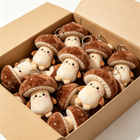 Porte-clés en peluche champignon personnalisé, en coton PP doux, breloque rembourrée, cadeau de fête OEM ODM