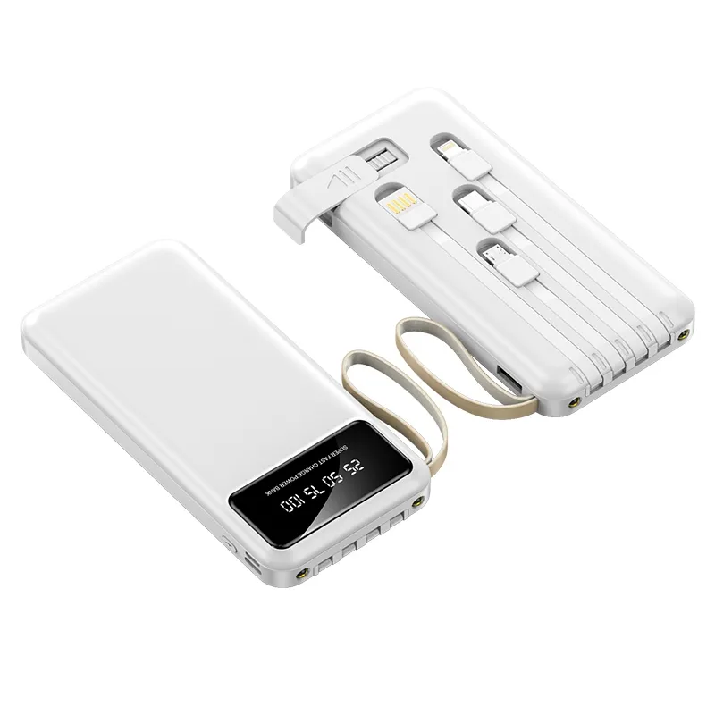 New 20000mah Powerbank Portable Slim 20000mah power bank with cable mobile phone battery charger