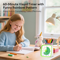 Yunbaoit Visueller Timer Geräuschloser Klassenzimmer-Timer Nachtlicht 60-Minuten-Countdown-Uhr Kinder Zeitmanagement-Tool für Zuhause Schule Arbeit