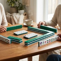 Jeu de Mahjong et de Poker Américain de Luxe en Acrylique Vert, 160 Tuiles, Kit pour 4 Joueurs, Résistant à l'Eau, Pliable, Portable, Cadeau de Voyage