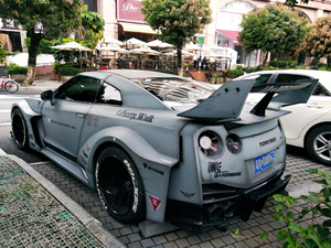 Kit de carrocería ancha para Nissan <span class=keywords><strong>GTR</strong></span> R35 Upgrade LB V3 estilo parachoques delantero falda lateral capó del motor alerón del parachoques trasero - Product Image 6