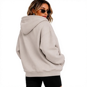 Chaqueta con capucha extragrande para mujer al por mayor, con cremallera completa, forro polar informal y bolsillos canguro, ajuste regular - Product Image 4