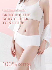 سراويل قطنية محمولة يمكن التخلص منها ملابس داخلية نسائية معبأة بشكل فردي للسفر - Product Image 5