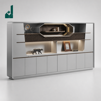 Bureau de direction en placage de frêne blanc de luxe avec boîte de rangement multifonctionnelle, serrure à empreinte digitale et éclairage LED pour bureau de PDG