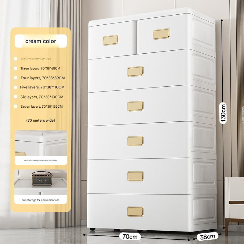 Cómoda de seis cajones (cinco grandes y dos pequeños)