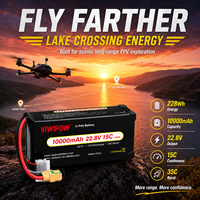بطارية ليثيوم بوليمر عالية الطاقة 15C 6S 22.8V 10000mAh لطائرات الدرون للزراعة والمسح والتصوير الجوي وطائرات FPV