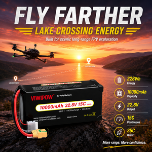 고출력 15C 6S 22.8V 10000mAh 리튬 폴리머 배터리 드론 배터리 (농업 측량, 항공 촬영, FPV 드론용) - Product Image 5