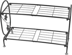 Porte-chaussures en métal à 2 niveaux en fer antirouille pour entrée, salon, bureau, entrepôt de chaussures à revêtement poudré. - Product Image 3