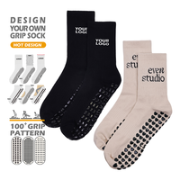 Chaussettes de yoga antidérapantes personnalisées pour femmes avec logo, chaussettes de pilates antidérapantes pour femmes, chaussettes de yoga d'intérieur personnalisées pour le fitness