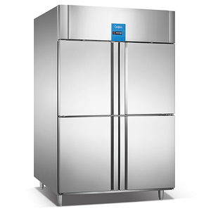 Congélateur vertical à air refroidi en acier inoxydable pour cuisine commerciale, à température unique, 4 portes, avec dégivrage automatique - Product Image 1