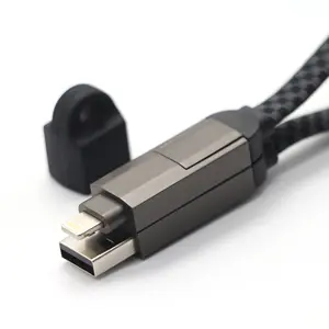 Individuelles Logo typ C multi-PD Schnellladekabel 4 in 1 ladegerät usb c zu usb c kabel pd 100 w 60 w Schnellladekabel