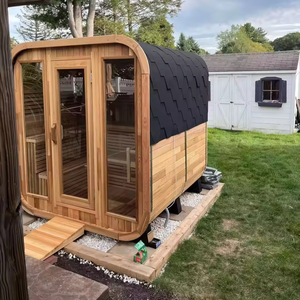 Ready stocks Canadian red cedar outdoor cube sauna <b>room</b> with 9KW ETL heater - Product Image 1